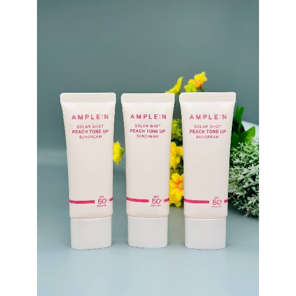 3PCS - AMPLE:N Sloar Shot Peach Tone Up Sun Cream SPF50+ PA++++