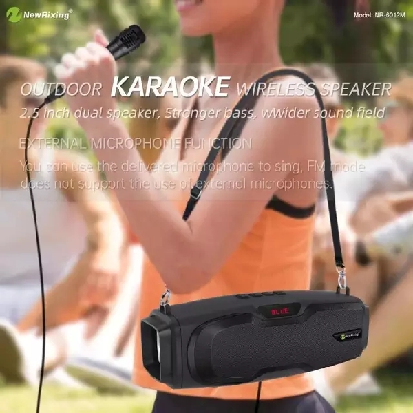 បាសច្រៀង NR-6012M Portable Karaoke Speaker with Mic