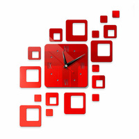 Mini Home Wall Clock 3D DIY Acrylic Mirror Stickers For Home Decoration