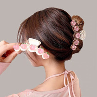 Peach Hair Clip White