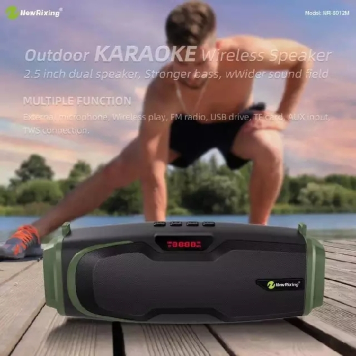 បាសច្រៀង NR-6012M Portable Karaoke Speaker with Mic