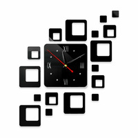Mini Home Wall Clock 3D DIY Acrylic Mirror Stickers For Home Decoration