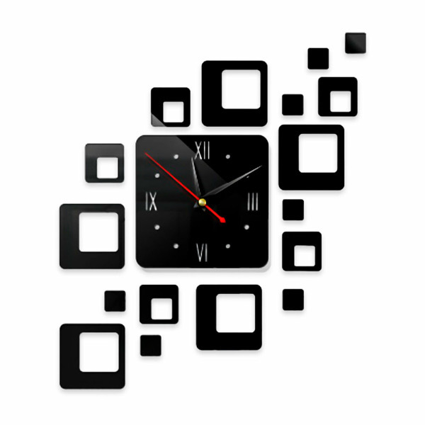 Mini Home Wall Clock 3D DIY Acrylic Mirror Stickers For Home Decoration