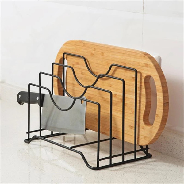 Pot Lid Holder Storage Rack - Black