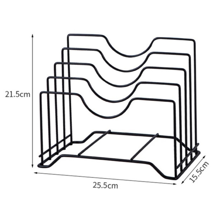 Pot Lid Holder Storage Rack - Black