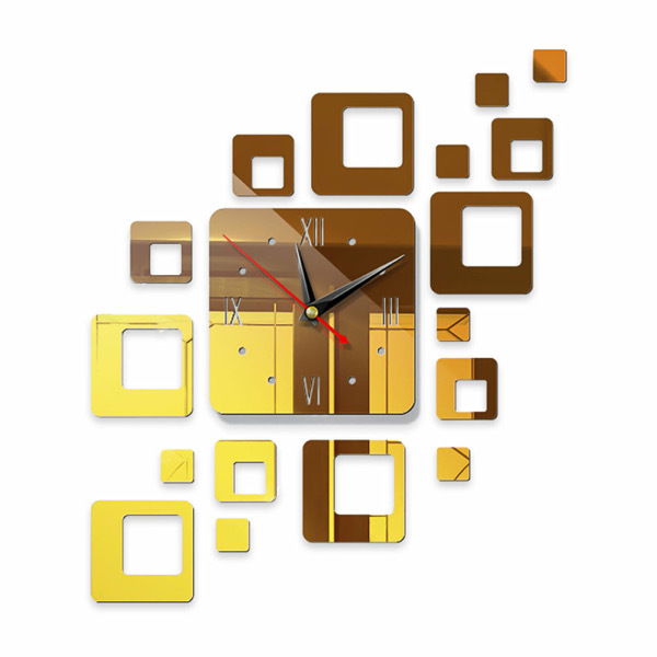 Mini Home Wall Clock 3D DIY Acrylic Mirror Stickers For Home Decoration