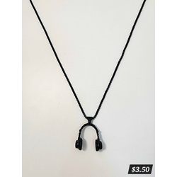 Black Handphone Pendant Necklace
