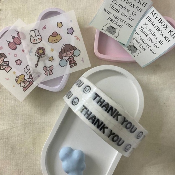 #TP13 Thank You Tape (Size Mini) White 50cm - 1PC