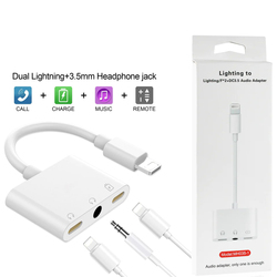 Converter Lightning to 2Lightning+3.5mm 3in1 10038