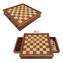 Wooden Chess Set Non-Folding Board 40cm