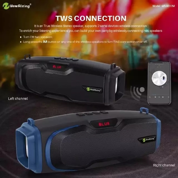 បាសច្រៀង NR-6012M Portable Karaoke Speaker with Mic