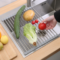 Foldable Stainless Steel Rollable Drain Rack