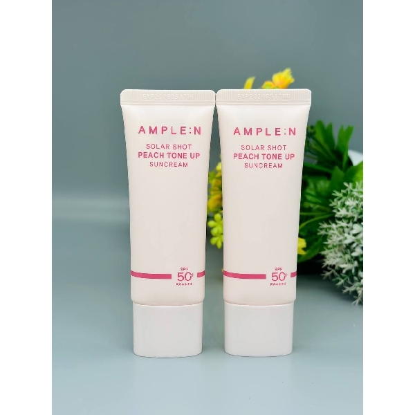 2PCS - AMPLE:N Sloar Shot Peach Tone Up Suncream SPF50+ PA++++