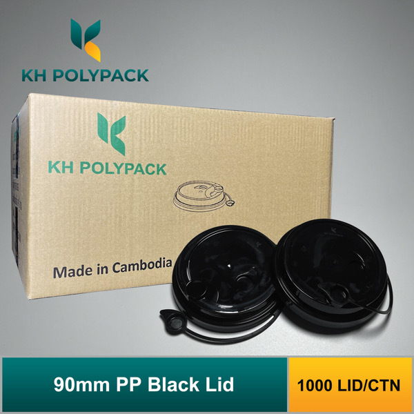 Cup lid black 90mm-1,000lids