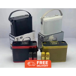 Free Phone Holder - YS-219 Karaoke Speaker with Two Microphones 