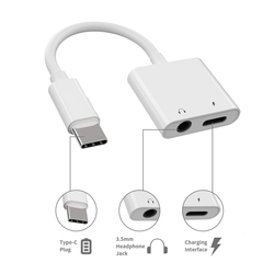 Converter Audio TypeC to TypeC Charging +3.5mm 10039