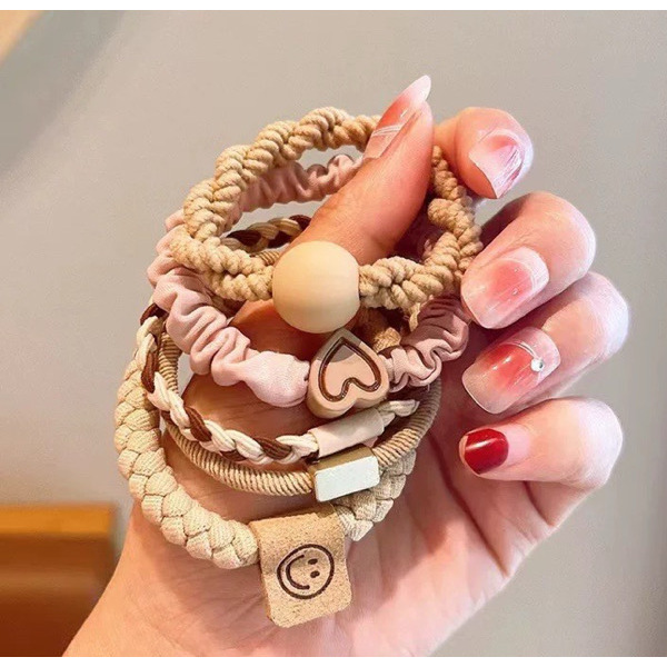 Rubber hair tie 5pcs / កៅស៊ូចងសក់ 5pcs
