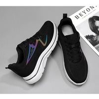  Light Running Shoes Men Breathable Sneakers Walking Jogging Trainers Shoes - Black