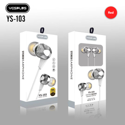 YESPLUS_YS-103-EARPHONE PURE SOUND Hi-Res AUDIO EXTRA BASS/Red/1pcs
