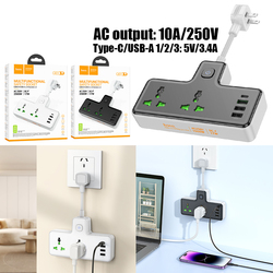 Power Strip hoco AC11 2socket 3USB 1TypeC (3.4A)