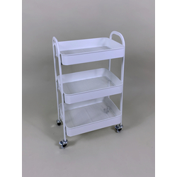 Kitchen/Bathroom Metal Trolley - White