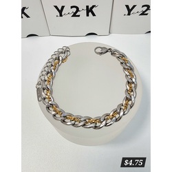 Gold and Silver Chain Bracelet