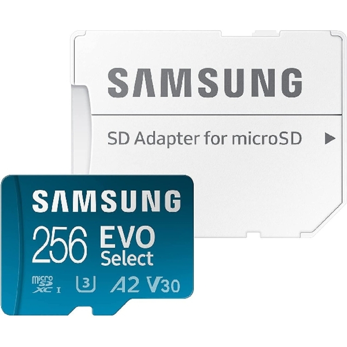 SAMSUNG EVO Select Micro SD-Memory-Card + Adapter, 256GB microSDXC 130MBs Full HD & 4K UHD