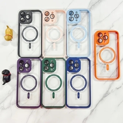 Case សំបកទូរស័ព្ទជ័រទន់ មានឡេន មានដុំម៉ាញ៉េទិច Iphone 12 Pro max