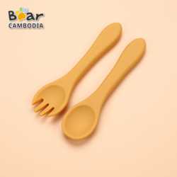 KY Silicone Fork & Spoon - Orange