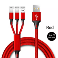 3-in-1 Cloth Charging Cable