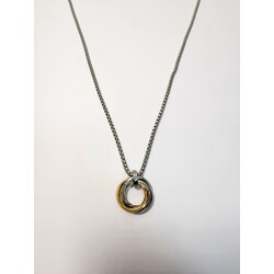  Double Circle Hoop Ring Pendant Necklace