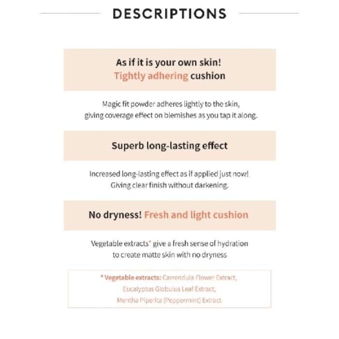 Missha Magic Cushion Cover Lasting SPF50+/PA+++ 15g No.21