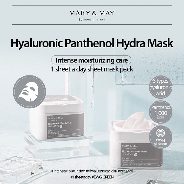 MARY & MAY Hyaluronic Panthenol Mask (30ea)