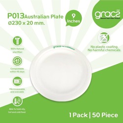 P013CL Classic Compostable Australian Plate 9inch x 50pcs