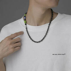 Buckle Color Stone Necklace