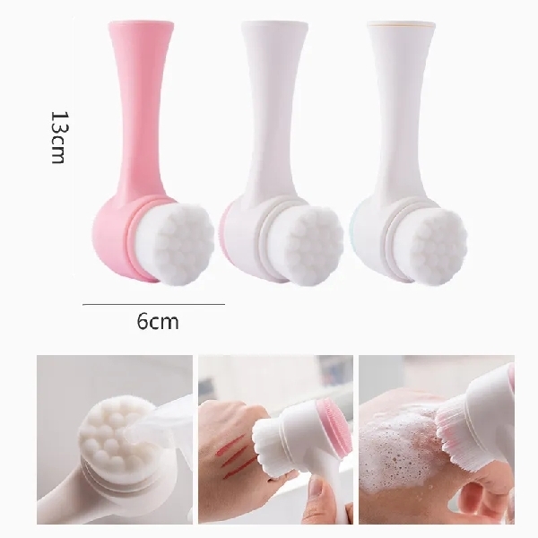 Double Side Silicone Facial Cleanser Wash Brush