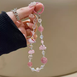 Mobile Phone Chain Wristband New Alloy Cartoon/Pink