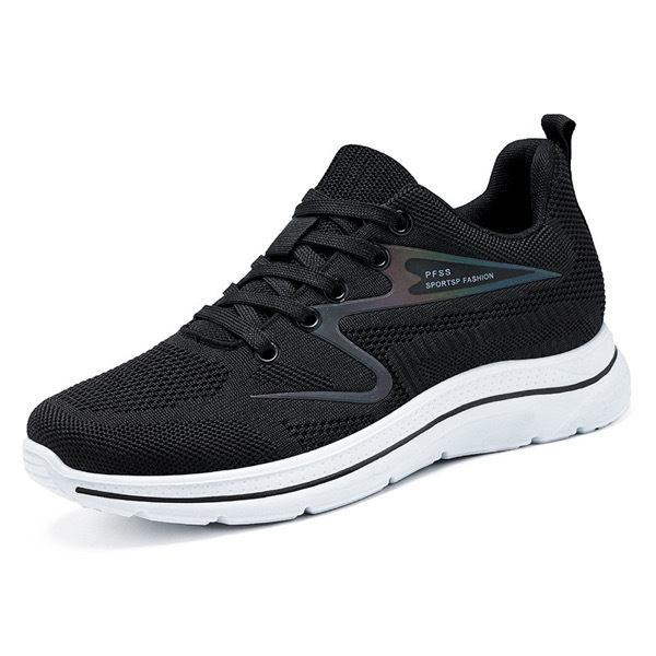  Light Running Shoes Men Breathable Sneakers Walking Jogging Trainers Shoes - Black