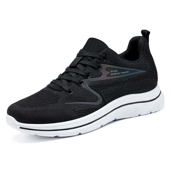 Light Running Shoes Men Breathable Sneakers Walking Jogging Trainers Shoes - Black