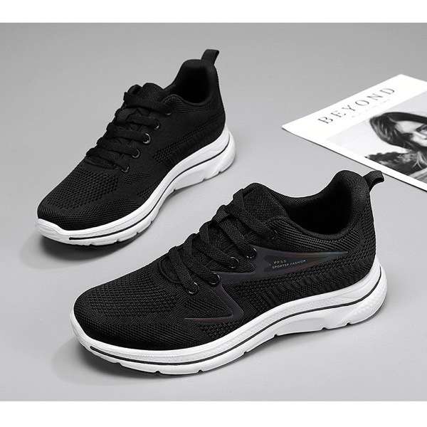  Light Running Shoes Men Breathable Sneakers Walking Jogging Trainers Shoes - Black