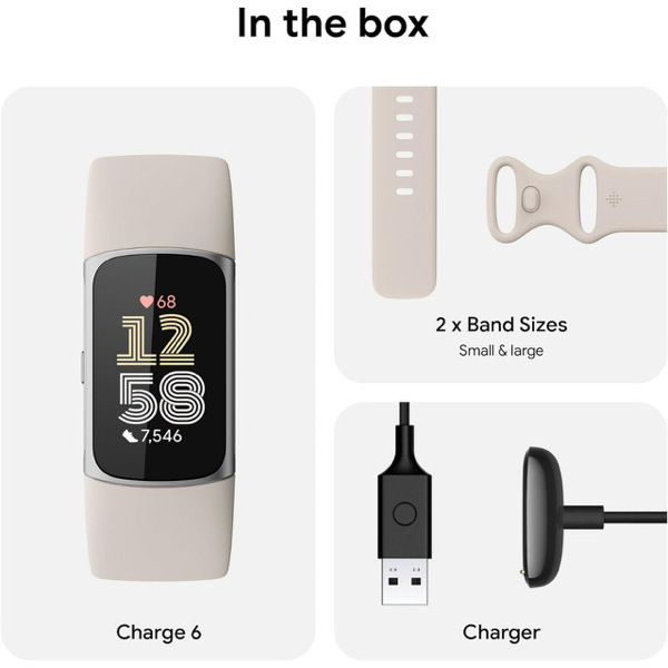Fitbit Charge 6 Fitness Tracker with Google apps, Heart Rate on Exercise Equipment