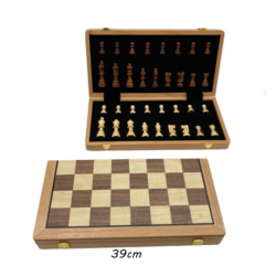 Chess Set HQ 39cm Black Frame Wood