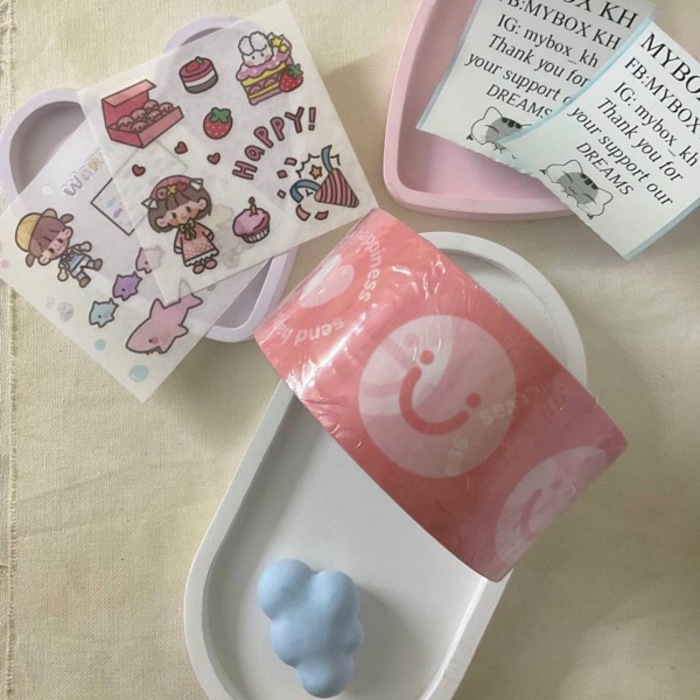 #TP11 Smiley Tape Pink 50cm - 1PC
