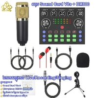 Mini Studio recording Sound Card V8s+BM800 
