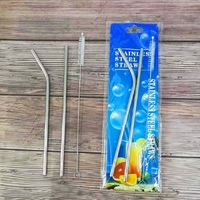 3in1 Straw Brush Set 21.5cm Stainless Steel