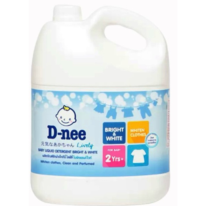 D-nee Lively Baby Liquid Detergent Bright & White for 2Years+ 3000ml - 1Bucket 
