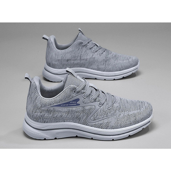  Light Running Shoes Men Breathable Sneakers Walking Jogging Trainers Shoes - Grey 