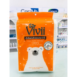 Vivii Pure Cotton 100% Side Seal Cotton Pad 100 Pads