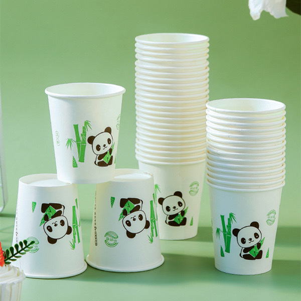 50PCS Bamboo Fiber Panda 235ml Paper Cup 