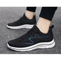  Light Running Shoes Men Breathable Sneakers Walking Jogging Trainers Shoes - Black
